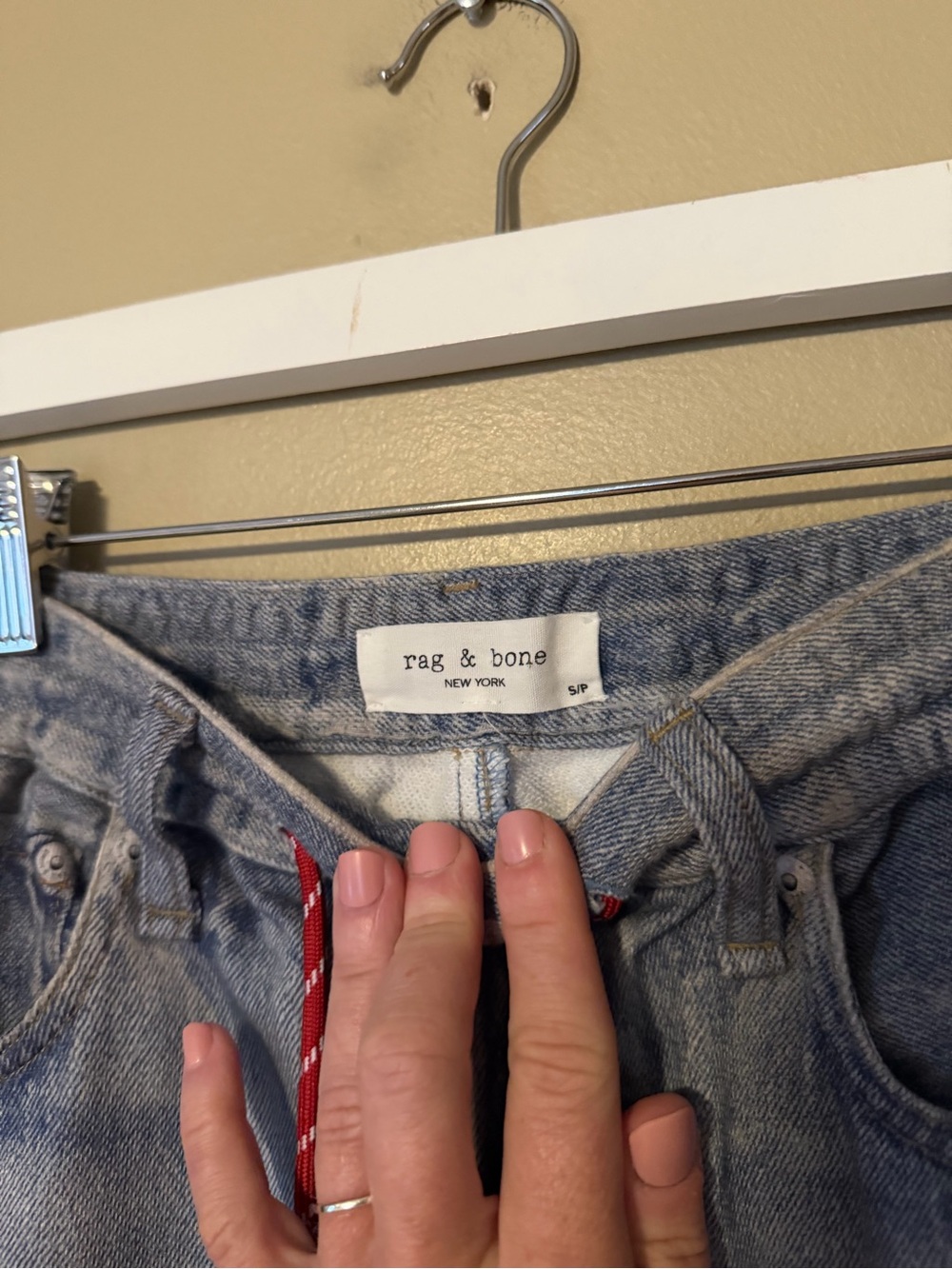 rag & bone Miramar High Rise Wide-Leg Terry Jeans with Contrast Drawstring - Picture 3 of 7